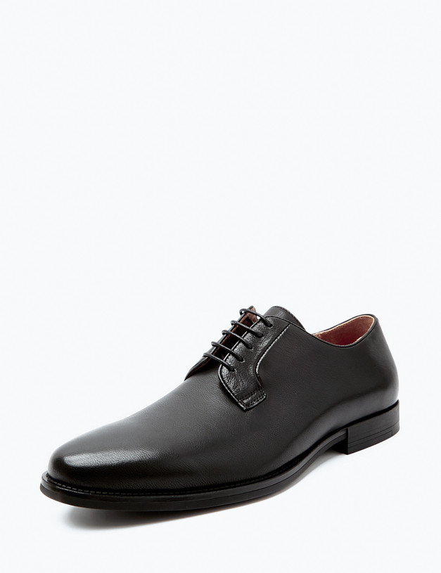 Черные мужские дерби из натуральной кожи MASCOTTE 175-4110512-8400M | ракурс 2 Черные мужские дерби из натуральной кожи MASCOTTE 175-4110512-8400M | ракурс 2