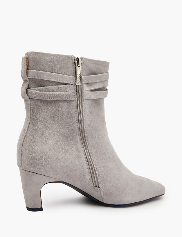 Серые женские ботильоны из велюра MASCOTTE 234-510621-0610 | ракурс 4