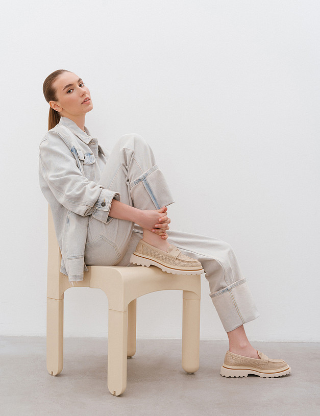 Бежевые женские лоферы MASCOTTE 58-510611-0108 | ракурс 1