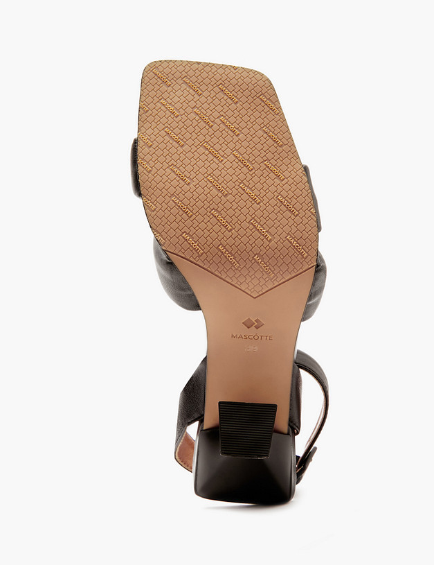Черные кожаные женские босоножки MASCOTTE 233-415211-0502 | ракурс 5