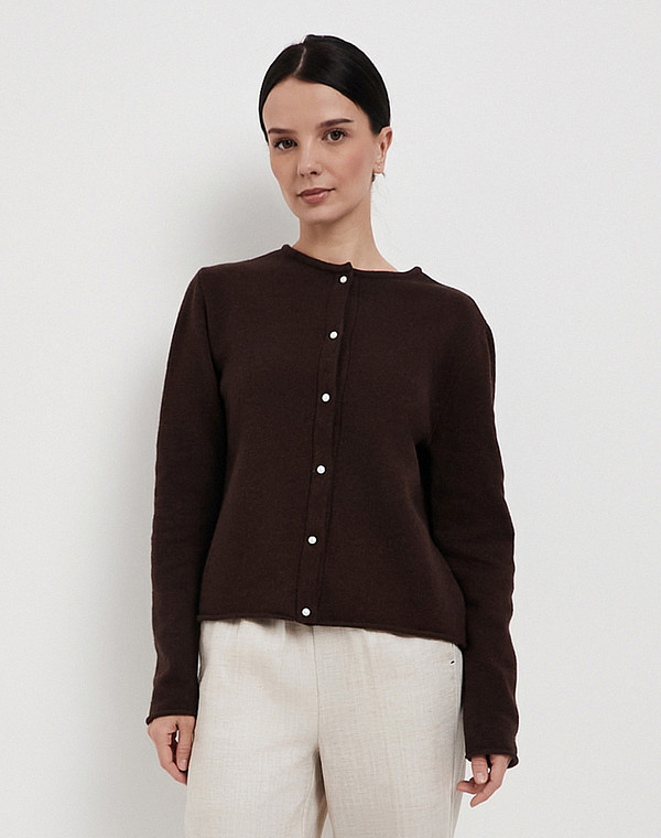 Коричневый женский кардиган