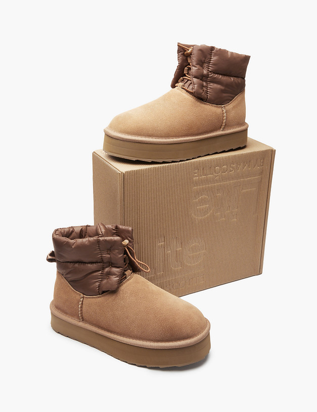 Бежевые женские угги MASCOTTE 234-3206537-0208 | ракурс 8 Бежевые женские угги MASCOTTE 234-3206537-0208 | ракурс 8