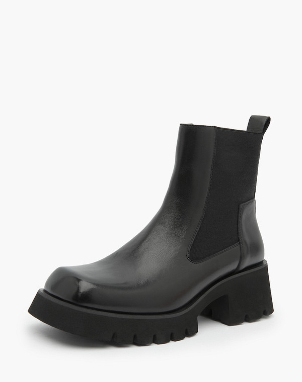 58-321022-0102 Ботинки женские нат.кожа-резина/ворсин-нат.кожа черн, Mascotte