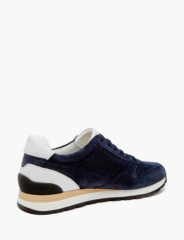 Синие велюровые мужские кроссовки MASCOTTE 58-4131226-2230M | ракурс 3