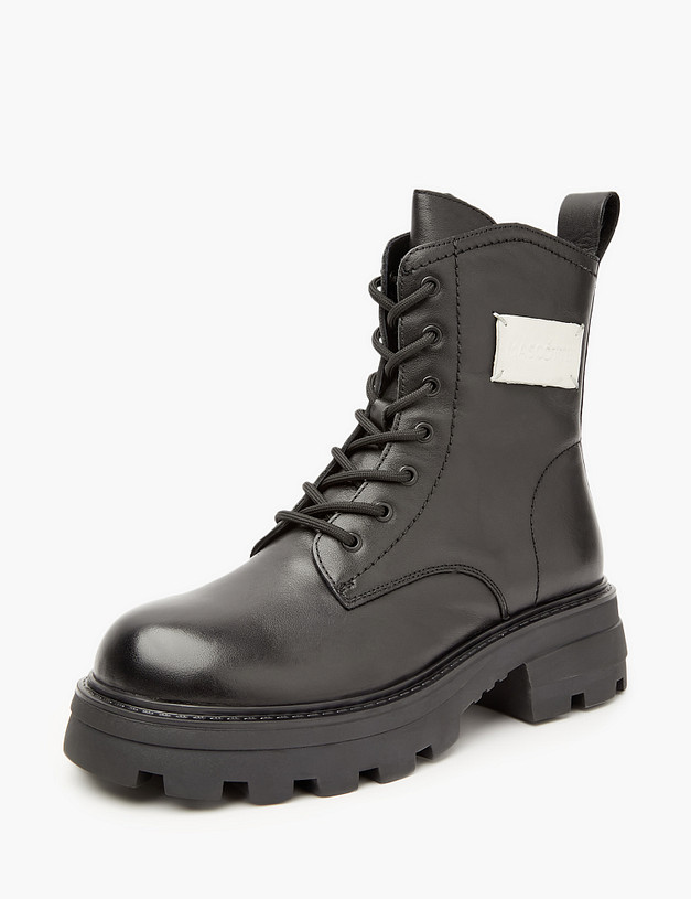 Черные женские зимние ботинки из кожи MASCOTTE 58-321931-7100M | ракурс 2