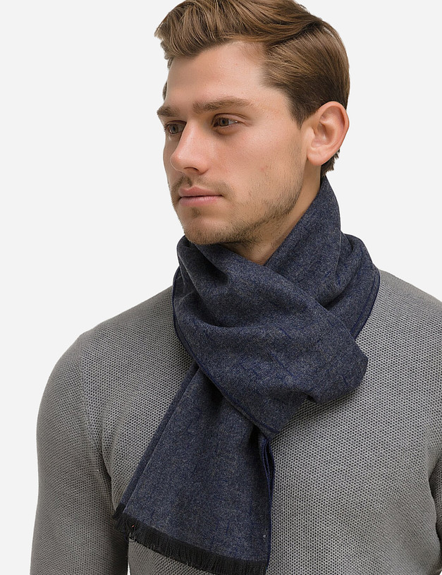 Синий мужской шарф MASCOTTE 730-0236-2403 | ракурс 3
