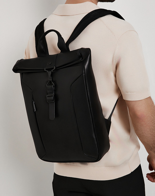 622-6112-102 Рюкзак мужской нат.кожа-текстиль/текстиль черн, L, Mascotte