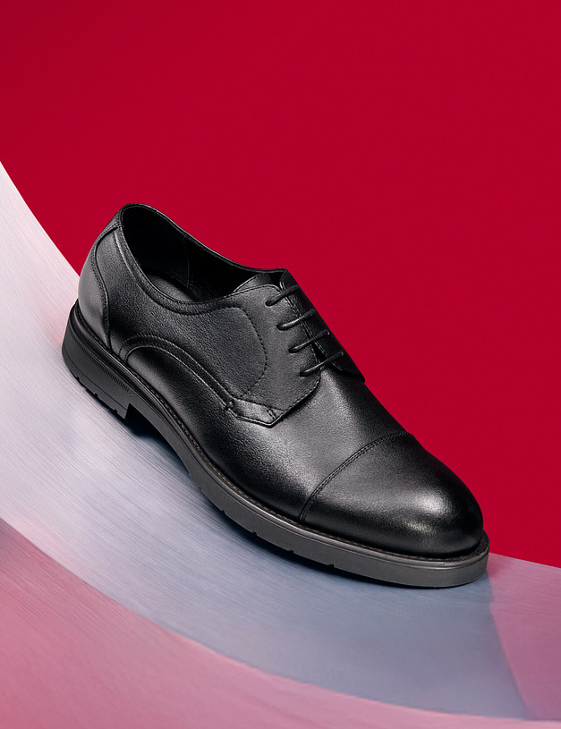 Черные мужские кожаные дерби MASCOTTE 175-521311-0102 | ракурс 1