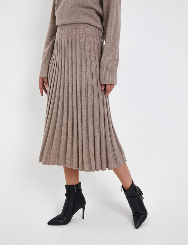 Бежевая женская юбка из шерсти MASCOTTE 852-4222-509 | ракурс 1
