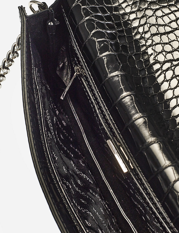 Черная женская сумка под рептилию MASCOTTE 670-1203-602 | ракурс 3