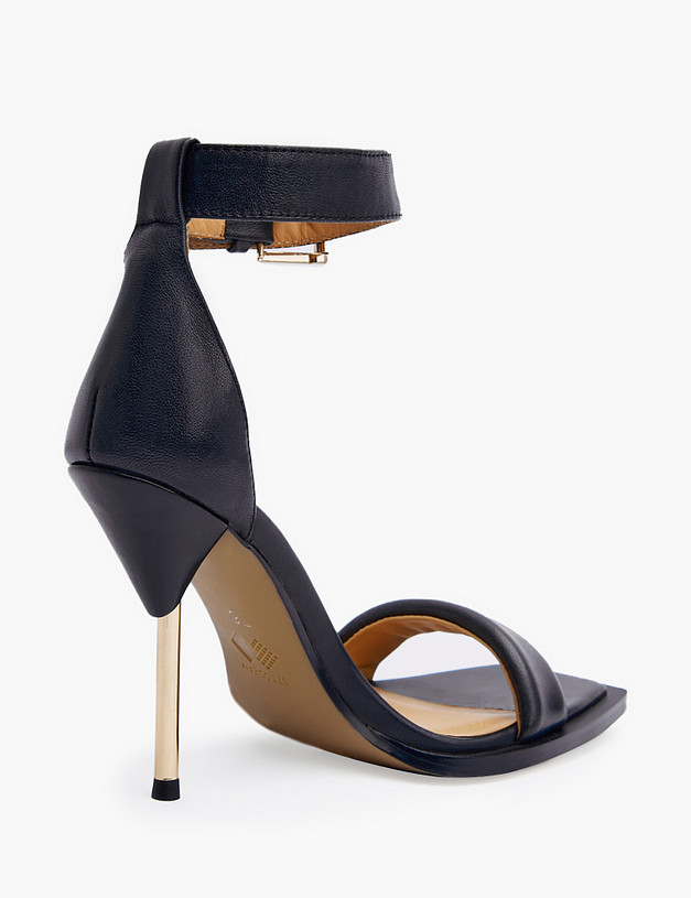 Черные кожаные босоножки на шпильке MASCOTTE 126-311811-3501M | ракурс 3