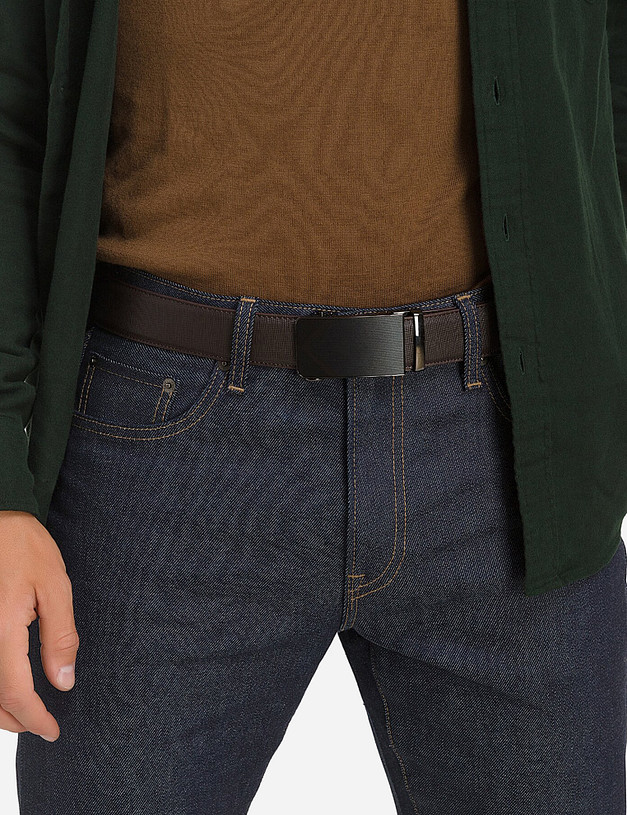 Коричневый мужской ремень MASCOTTE 727-0222-109 | ракурс 3