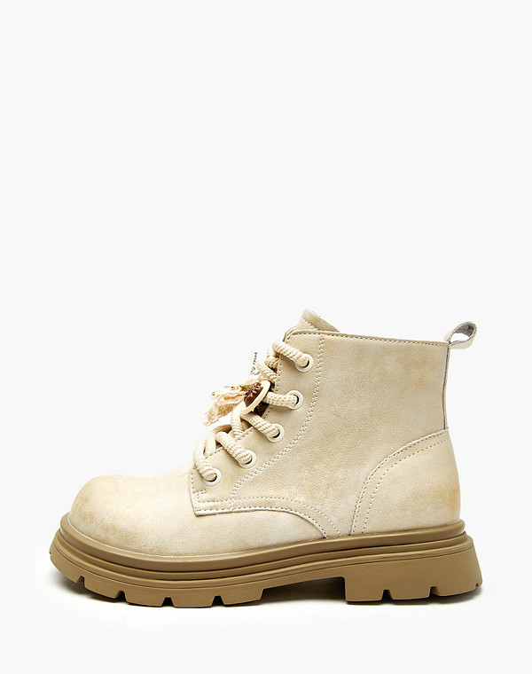 234-522921-0601 Ботинки девичьи кож.спилок/ворсин молочн, Mascotte JUNIOR