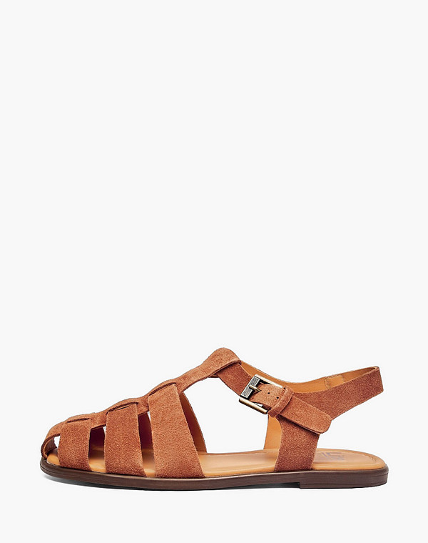 78-611611-0213 Туфли летние женские велюр/нат.кожа рыж, Lite by Mascotte