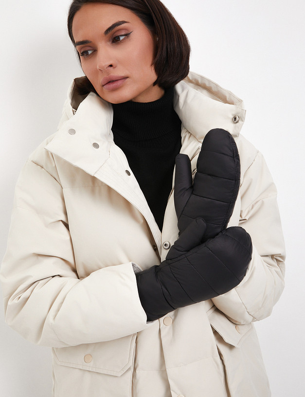 Черные женские дутые варежки MASCOTTE 709-4230-202 | ракурс 1