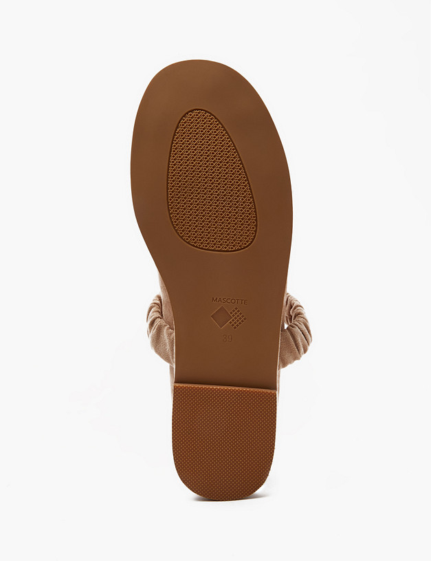 Бежевые женские велюровые балетки MASCOTTE 126-414812-3612M | ракурс 7 Бежевые женские велюровые балетки MASCOTTE 126-414812-3612M | ракурс 7