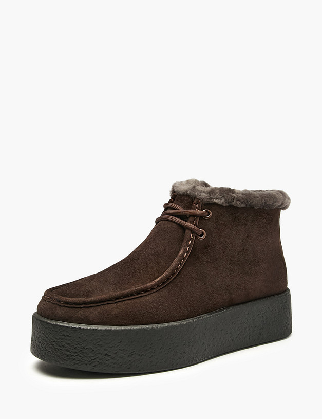Коричневые женские зимние ботинки MASCOTTE 22-5280133-4681M | ракурс 2