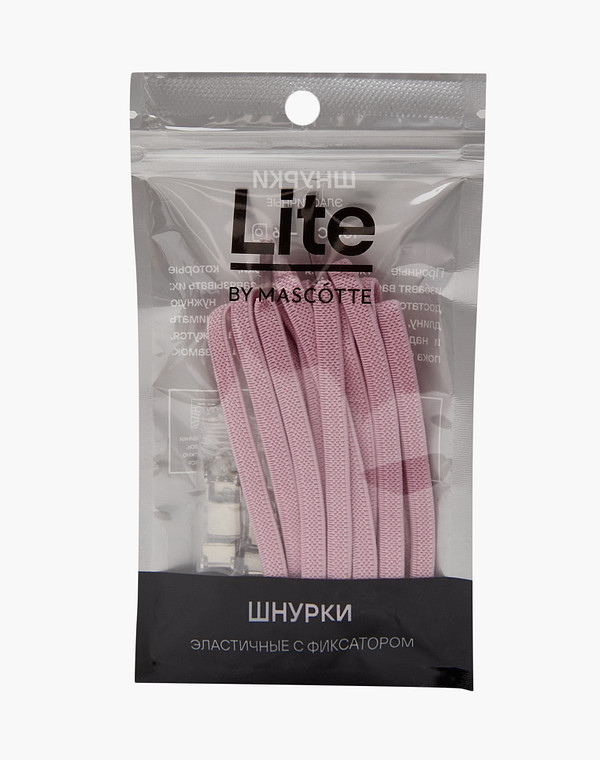 951-3201-2406 Шнурки эластичные с фиксатором св.розов-бел, Mascotte Lite