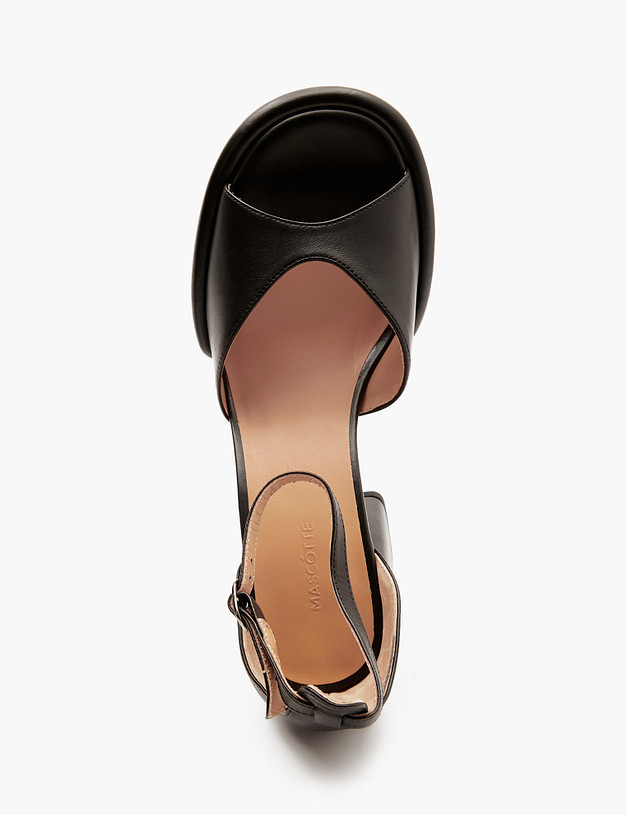 Черные кожаные женские босоножки MASCOTTE 126-413011-3501M | ракурс 4 Черные кожаные женские босоножки MASCOTTE 126-413011-3501M | ракурс 4