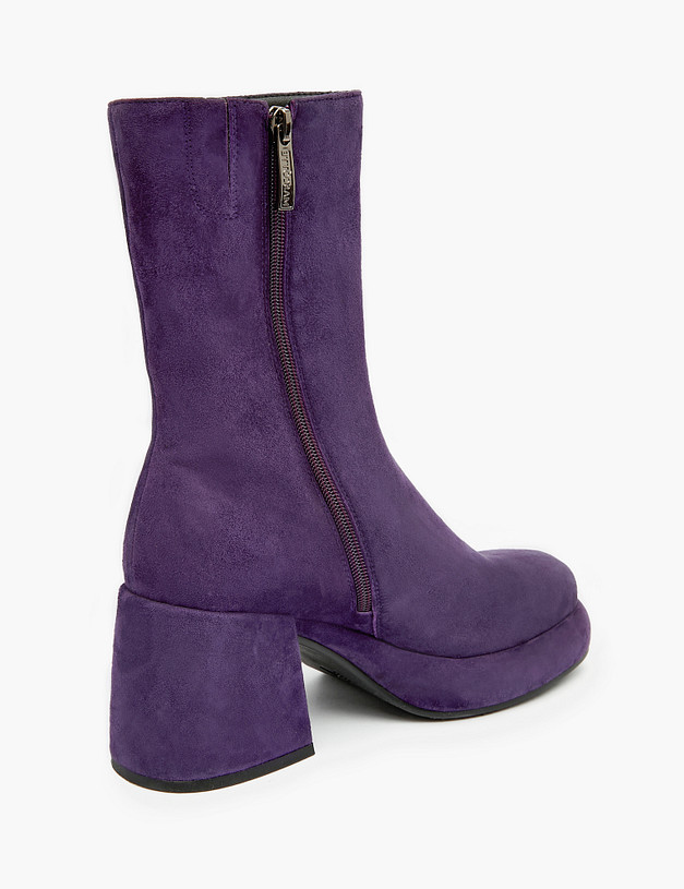 Темно-фиолетовые женские ботильоны из велюра MASCOTTE 126-320321-0607 | ракурс 4