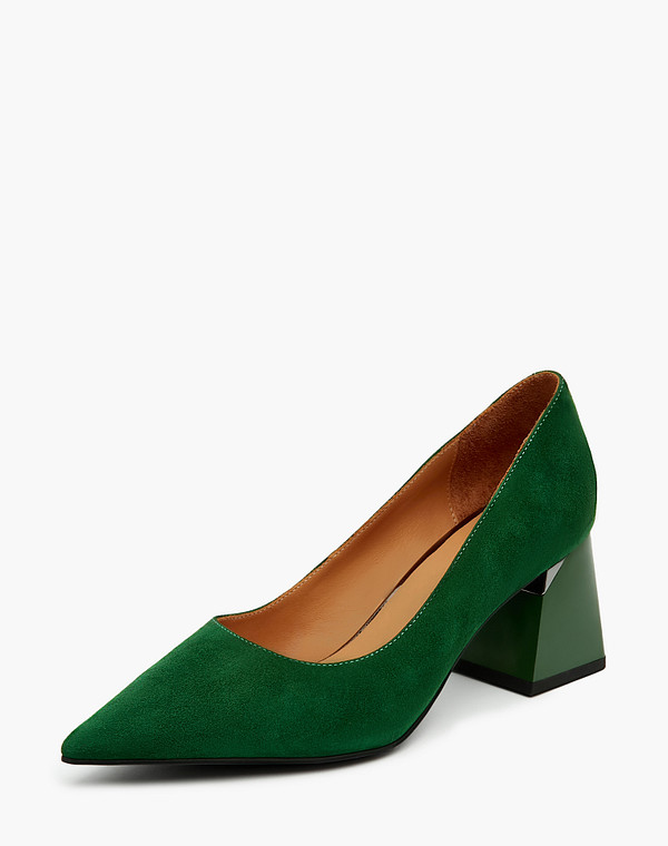 100-310911-3639M Туфли женские велюр/нат.кожа зелен, Mascotte