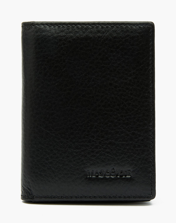 604-3128-102 Визитница.Муж. нат.кожа/текстиль черн, Mascotte