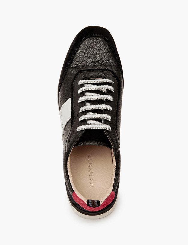 Черные мужские кеды из кожи MASCOTTE 175-4110711-8110M | ракурс 4