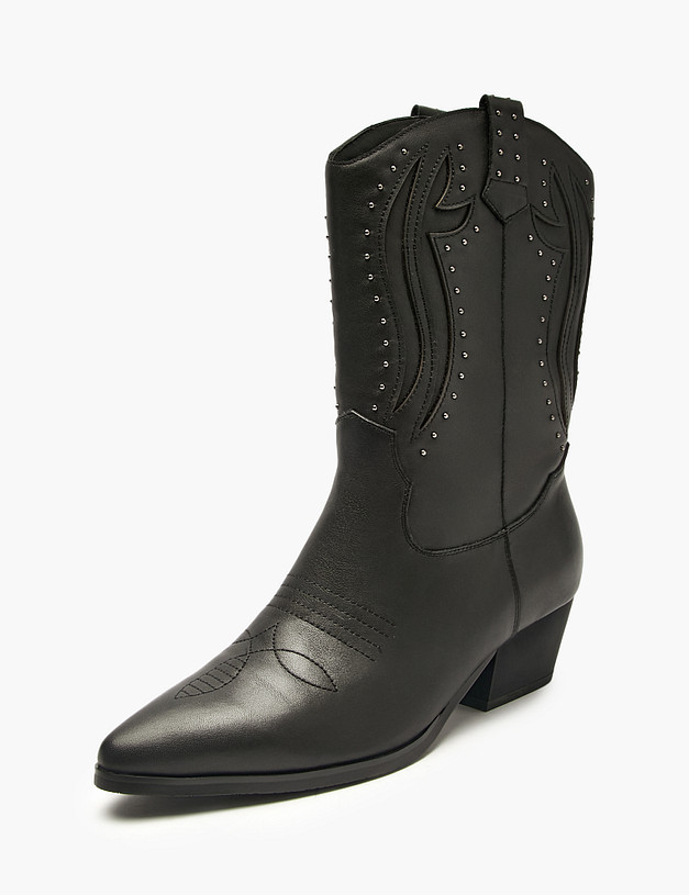 Черные женские казаки MASCOTTE 126-523621-0102 | ракурс 2