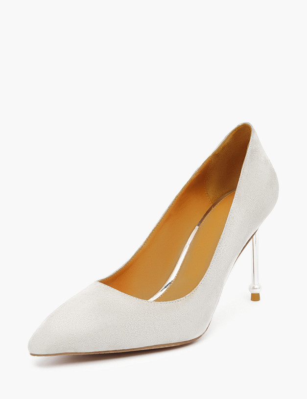 Серо-бежевые женские туфли из велюра MASCOTTE 172-210211-3633M | ракурс 2