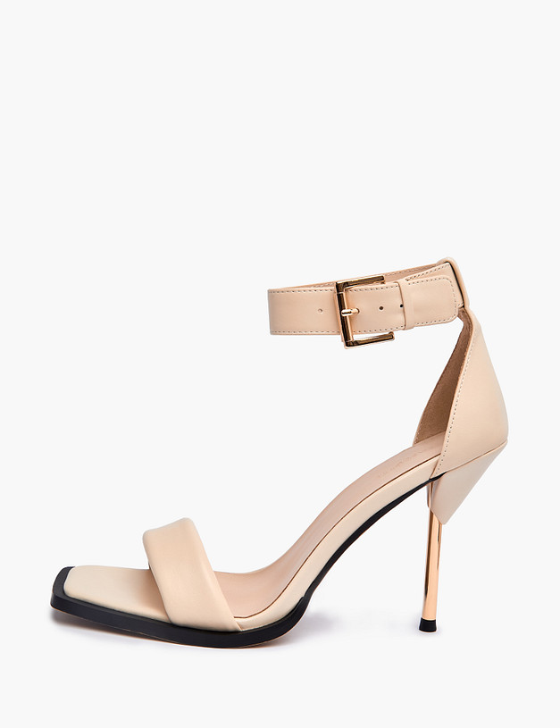 Бежевые босоножки на шпильке MASCOTTE 126-311811-4583M | ракурс 2