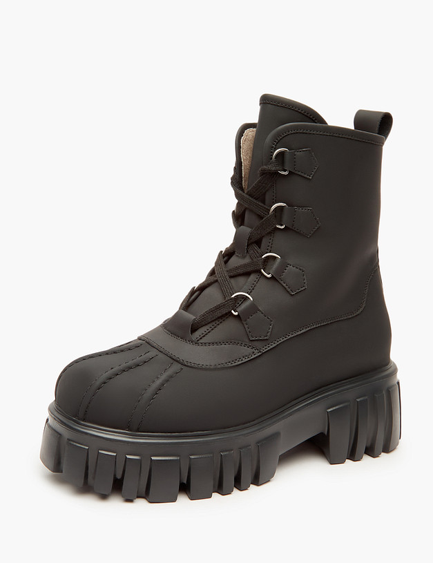 Черные женские ботинки на грубой подошве MASCOTTE 234-224926-0602 | ракурс 2