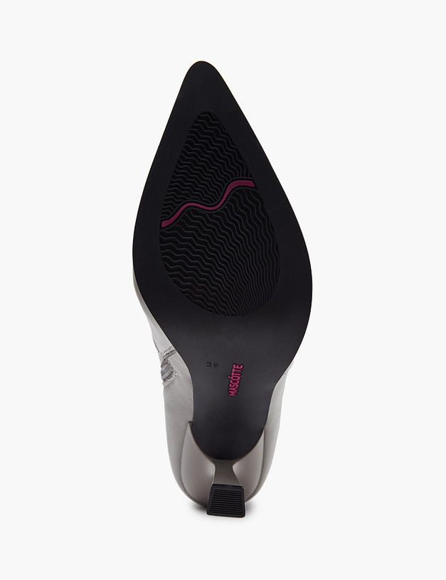 Серые кожаные женские ботфорты MASCOTTE 234-322121-0510 | ракурс 5