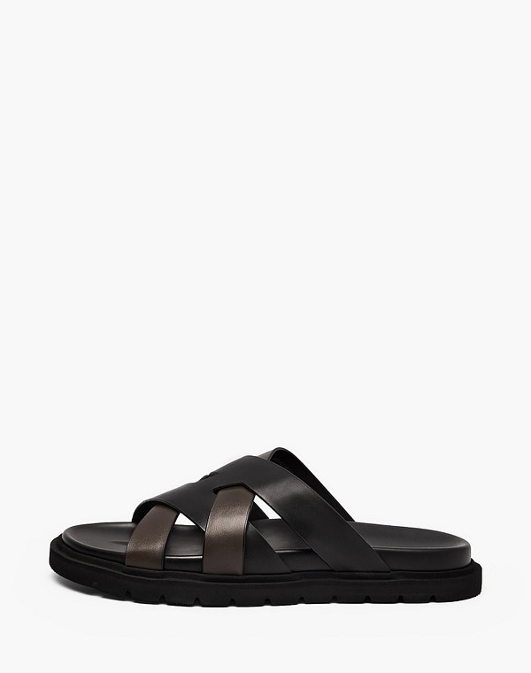 142-612663-0102 Туфли летние мужские нат.кожа/и.кожа черн-зелен, Mascotte