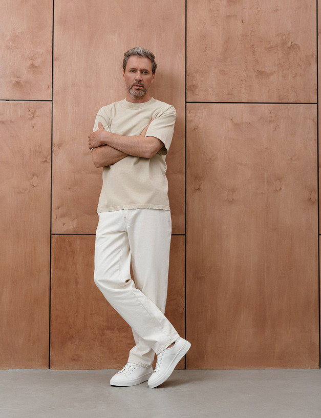 Белые мужские кеды из кожи MASCOTTE 22-5130116-0101 | ракурс 1