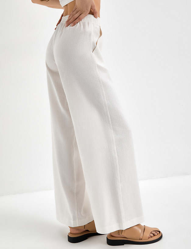 Женские льняные брюки с эластичным поясом MASCOTTE 790-3117-2701 | ракурс 5