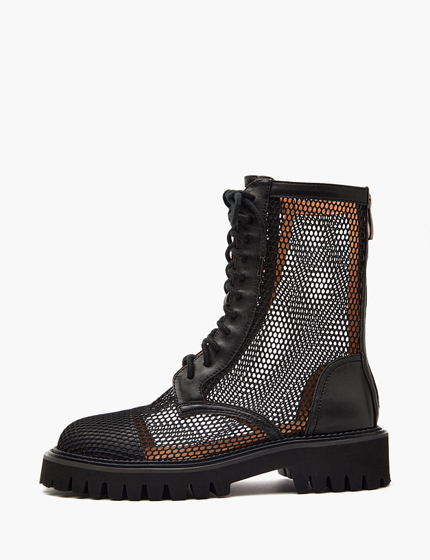 Черные женские сетчатые ботинки MASCOTTE 233-4124312-0202 | ракурс 3