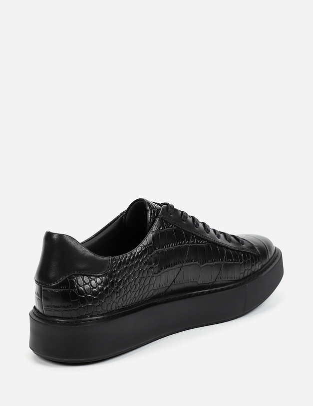 Черные мужские кеды под рептилию MASCOTTE 22-1293402-0102 | ракурс 5