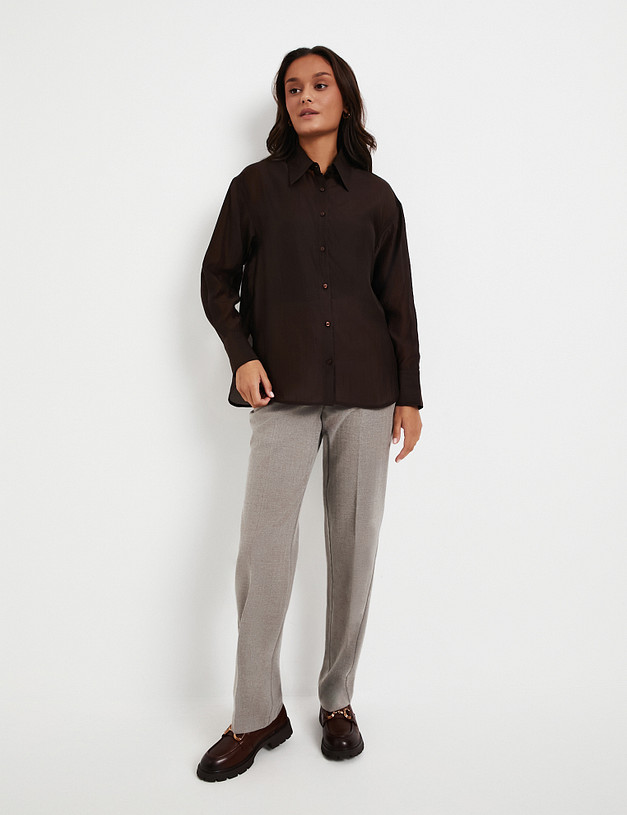 Коричневая женская рубашка MASCOTTE 874-5215-2409 | ракурс 2