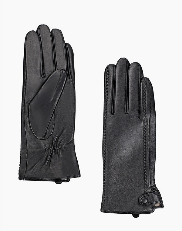 709-1217-102 Перчатки жен. нат.кожа/шерсть черн, Mascotte