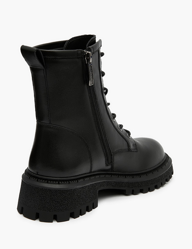 Черные кожаные женские зимние ботинки MASCOTTE 58-321631-7100M | ракурс 3