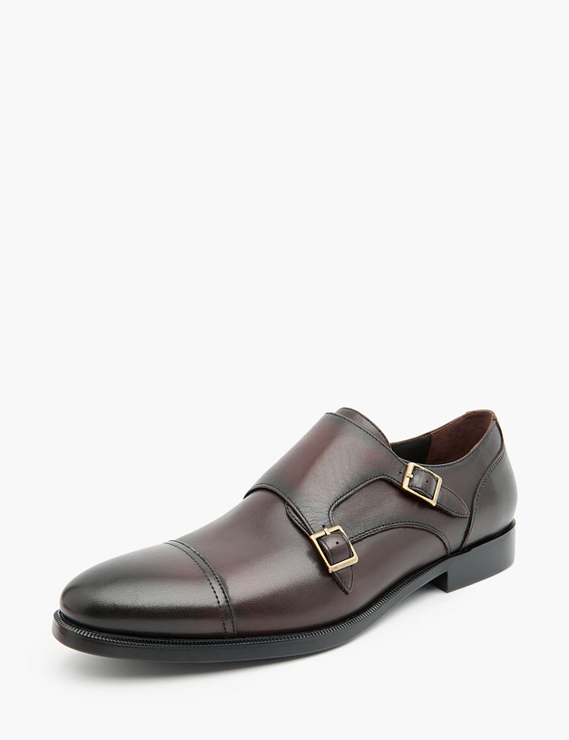 Коричневые кожаные мужские монки MASCOTTE 128-310719-0109 | ракурс 3