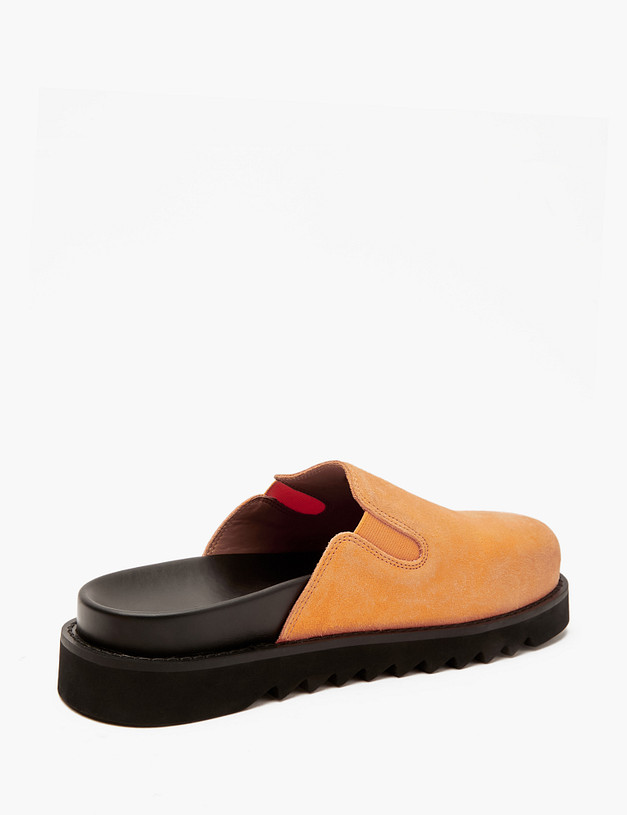 Оранжевые велюровые женские сабо MASCOTTE 47-4127012-0213 | ракурс 3