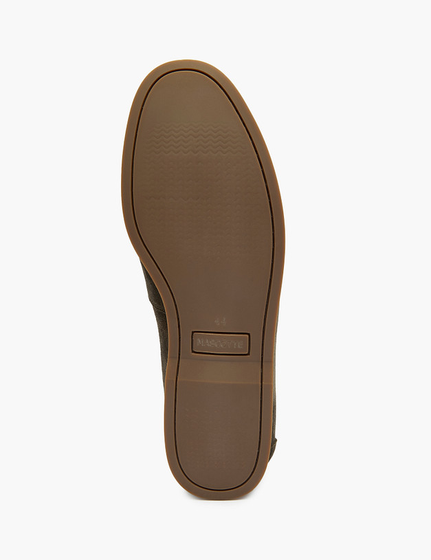 Оливковые мужские мокасины из велюра MASCOTTE 128-313521-0204 | ракурс 5 Оливковые мужские мокасины из велюра MASCOTTE 128-313521-0204 | ракурс 5