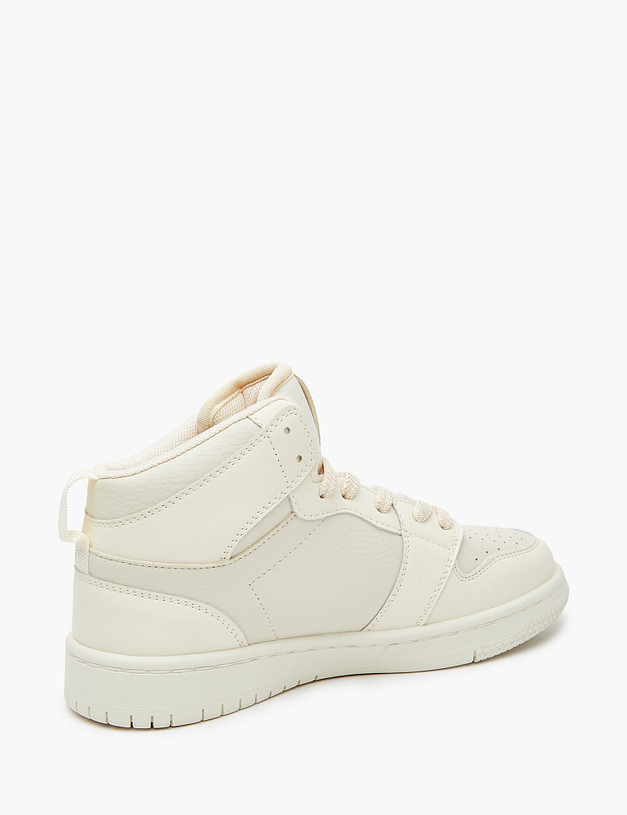 Молочные высокие кроссовки для девочек MASCOTTE 234-321921-0601 | ракурс 5