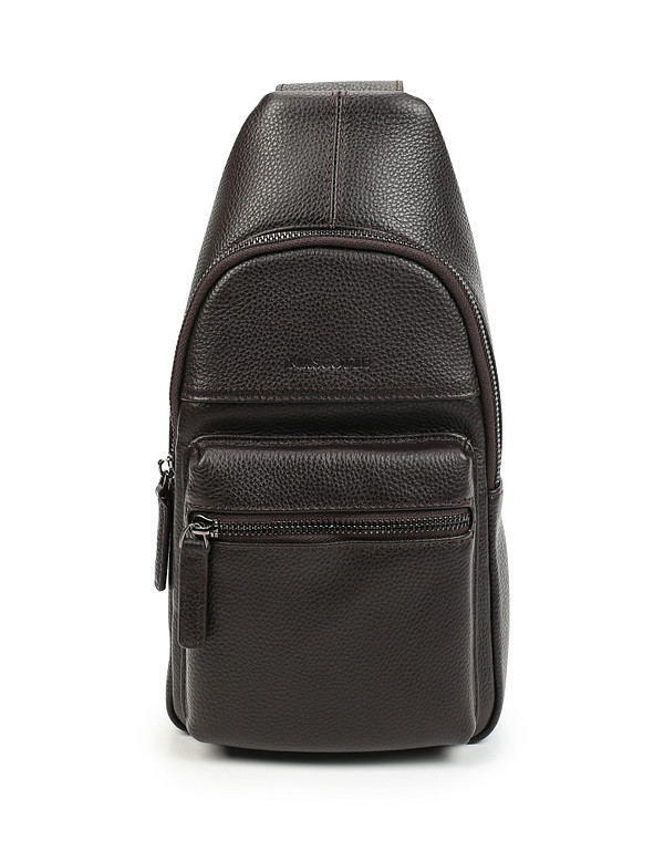 602-1210-109 Сумка мужская нат.кожа/текстиль корич, S, Mascotte