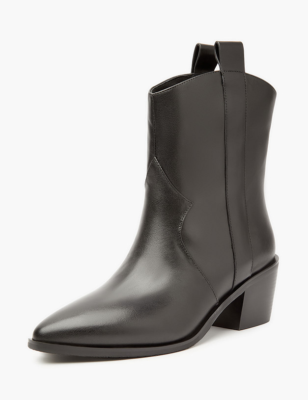 Черные кожаные женские казаки MASCOTTE 233-3205821-3100M | ракурс 2