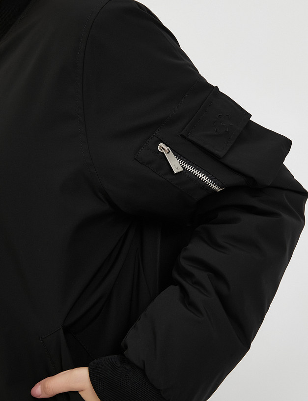 Черный женский бомбер MASCOTTE 234-3302-2402 | ракурс 7