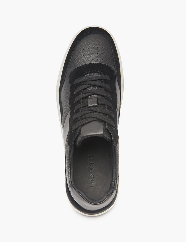 Черные мужские кроссовки с велюровыми вставками MASCOTTE 175-512711-0102 | ракурс 4