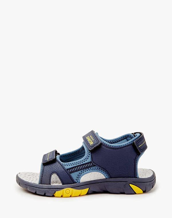 64-412121-0603 Туфли летние мальч./девич. и.кожа-текстиль/текстиль темн-синий-синий, Mascotte JUNIOR