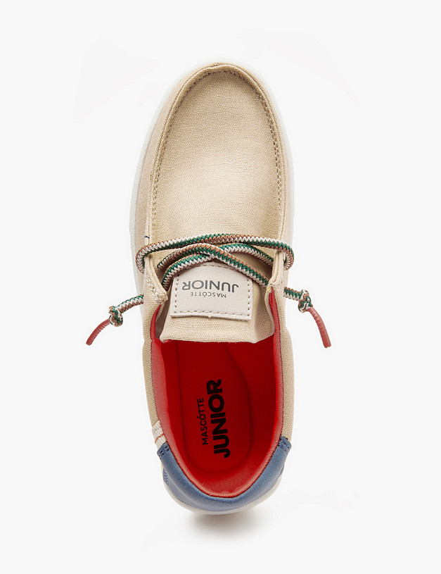 Бежевые топ-сайдеры для мальчиков MASCOTTE 18-411723-0218 | ракурс 6 Бежевые топ-сайдеры для мальчиков MASCOTTE 18-411723-0218 | ракурс 6